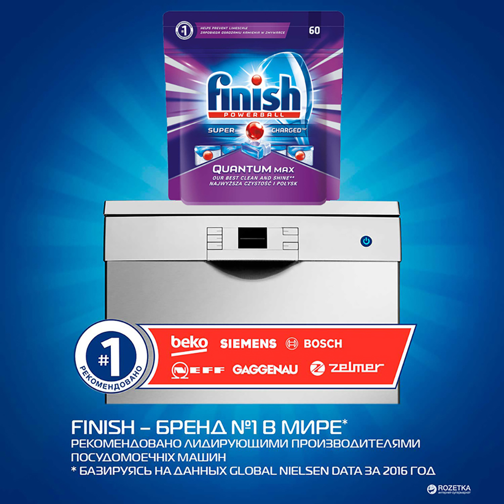 Túi 60 viên rửa bát Finish Quantum Dishwasher Tablets QT025459