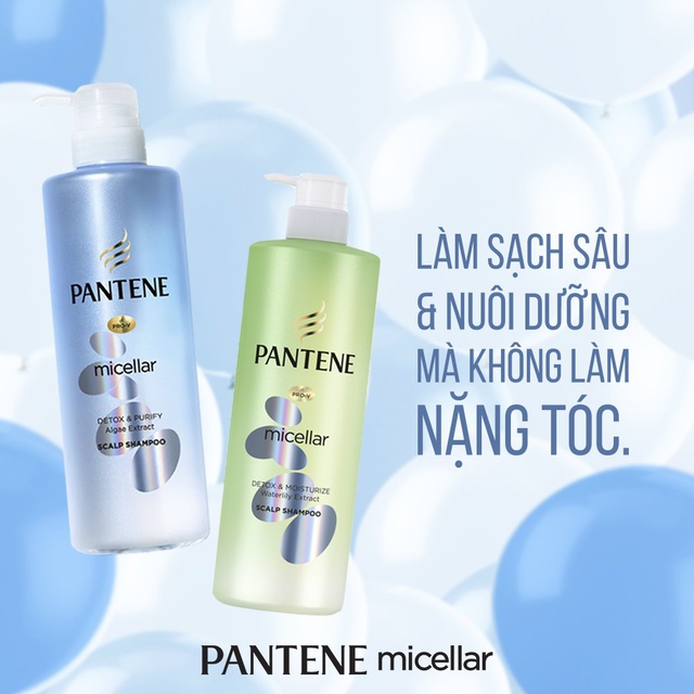 Dầu Gội Pantene Pro-V Micellar Làm sạch &amp; Dưỡng ẩm Chiết xuất Hoa súng 530 ml