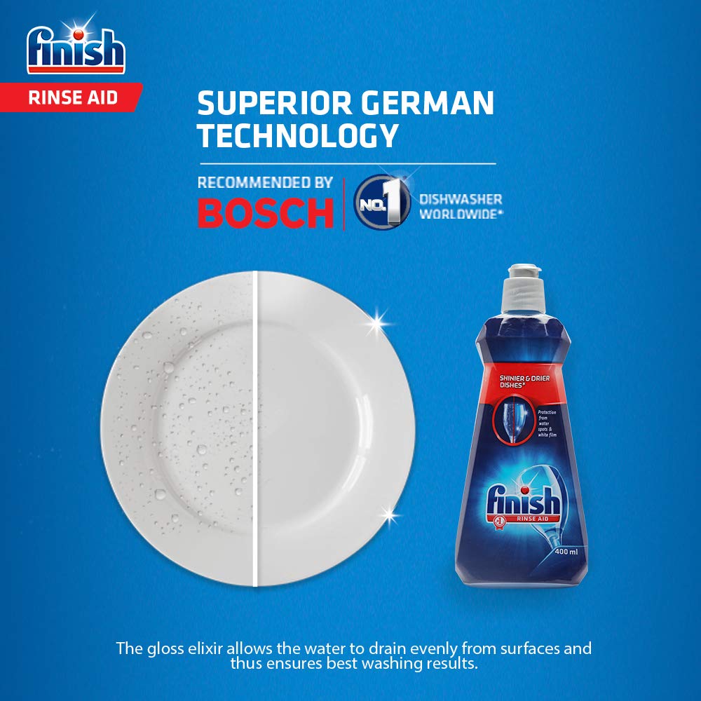 Nước làm bóng và khô bát, đĩa Finish Dishwasher Shine & Dry Regular 400ml QT017391
