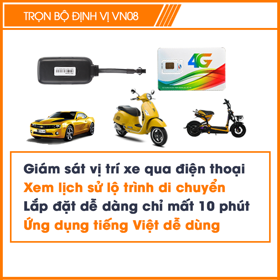 Thiết bị định vị GPS chống trộm - Ngắt máy từ xa - Hàng chính hãng