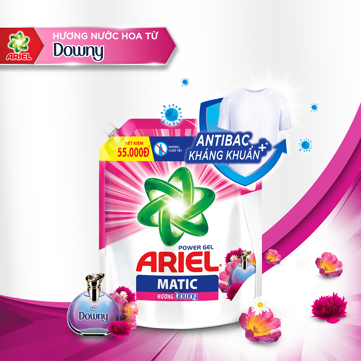 Nước Giặt Ariel Hương Downy Túi 3.2Kg