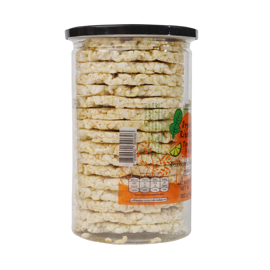 Bánh Gạo Lứt Hương Lài Hữu Cơ Vị TomYum 100g Lumlum Organic Rice Cake Tomyum Flavor
