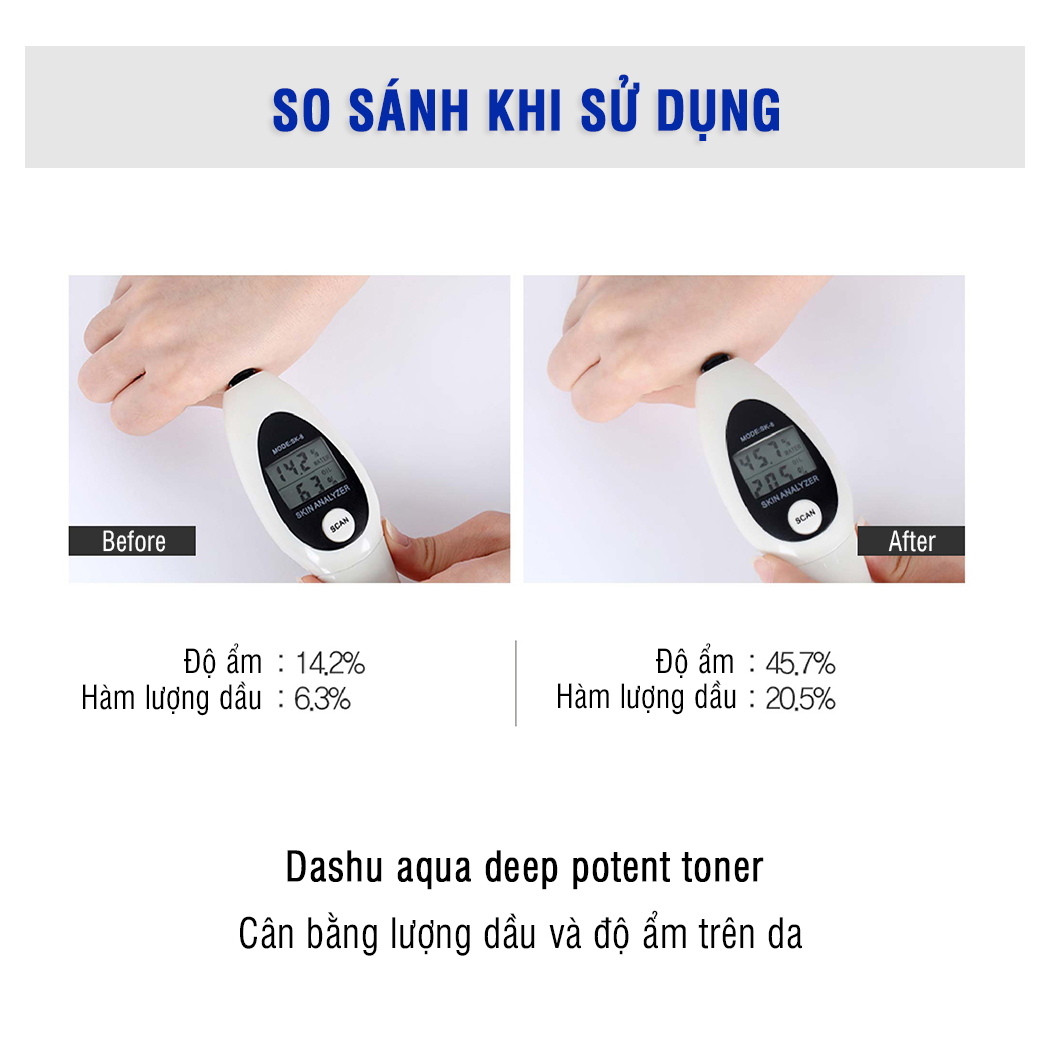 Nước hoa hồng DASHU Aqua Deep Potent Toner 153ml nước cân bằng da chăm sóc và dưỡng ẩm da JN-TN01