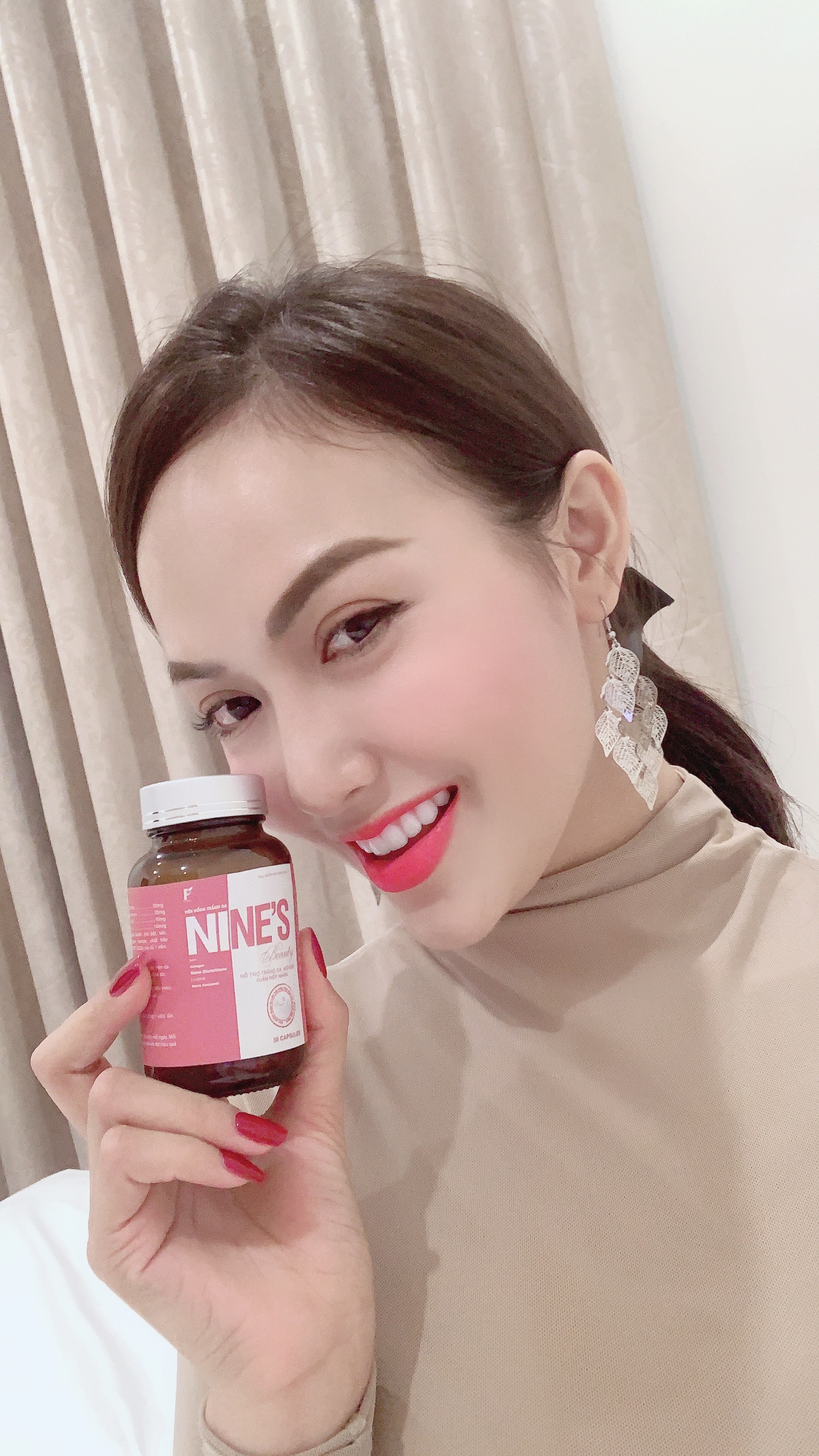 Viên uống trắng da mờ nám Nine’s Beauty hỗ trợ điều trị nám tàn nhang da nhăn nheo đồi mồi tăng sắc tố tăng cường nội tiết tố nữ bổ sung nano glutathionen collage nano curcumin