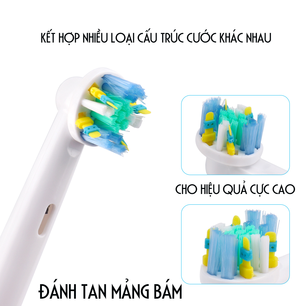 Cho máy Braun Oral-B, Bộ 4 đầu bàn chải đánh răng điện - Đánh bật cao răng- EB-25A-Cho răng sáng bóng