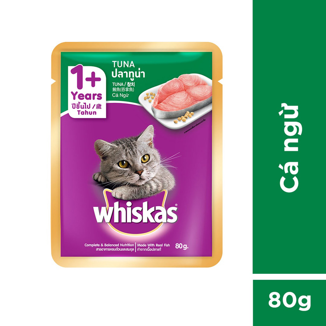 Đồ Ăn Cho Mèo Lớn Whiskas Vị Cá Ngừ 80g