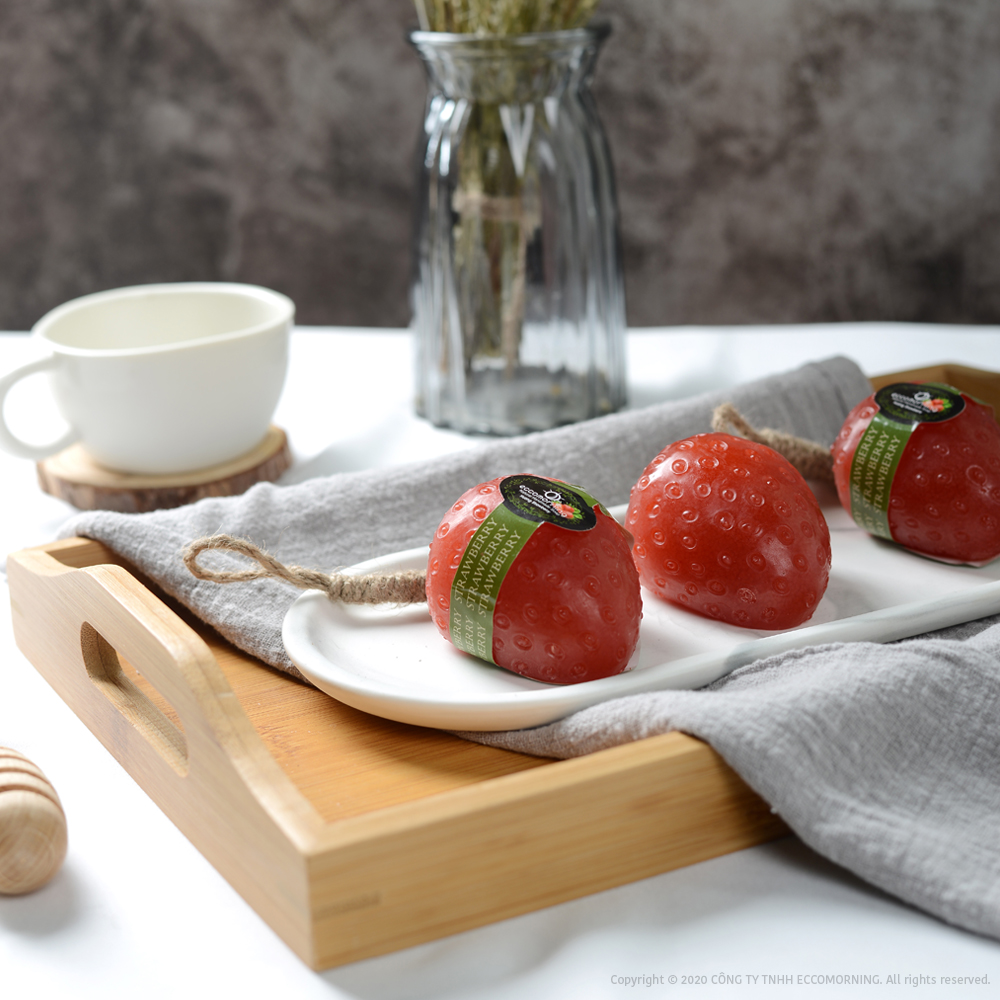 Xà Bông Thiên Nhiên Handmade eccomorning Hình Quả Dâu – Strawberry Soap