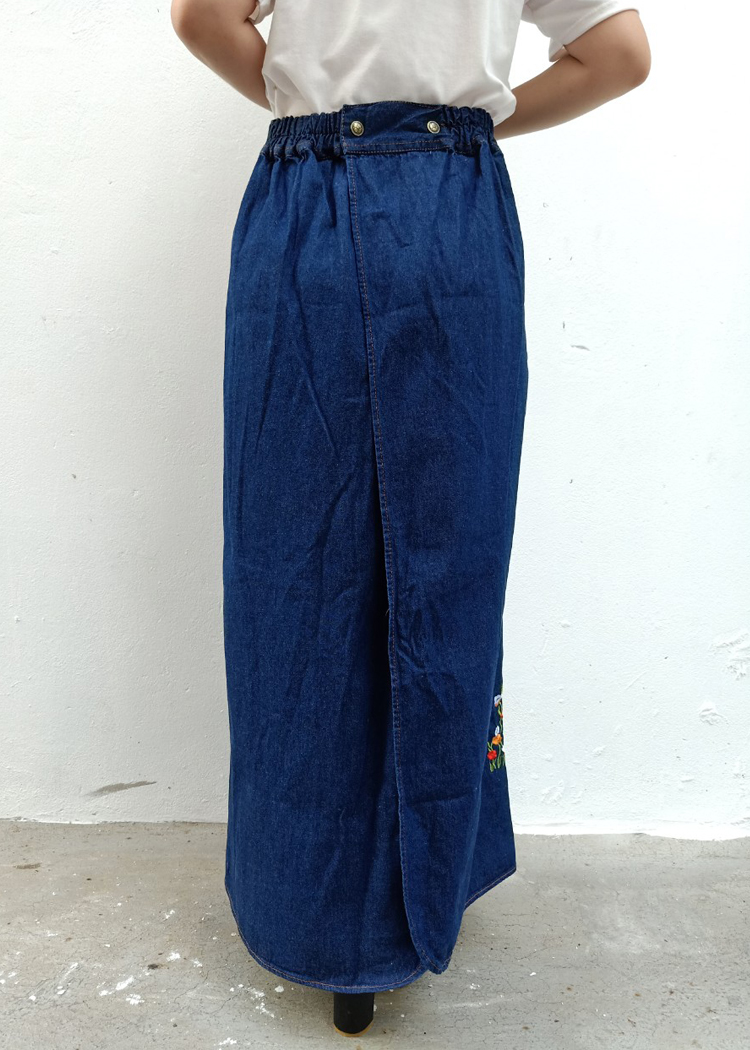 Combo 2 Váy Chống Nắng Nữ Vải Jeans Dày Cao Cấp Thêu Chuồn Chuồn