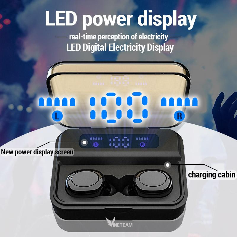 S590 TWS Bluetooth 5.0 Không Dây Tai Nghe 9D Stereo Tai Nghe Nhét Tai Điều Khiển Cảm Ứng LED Hiển Thị Kỹ Thuật Số Di Động Thể Thao Tai Nghe Nhét Tai-hàng chính hãng