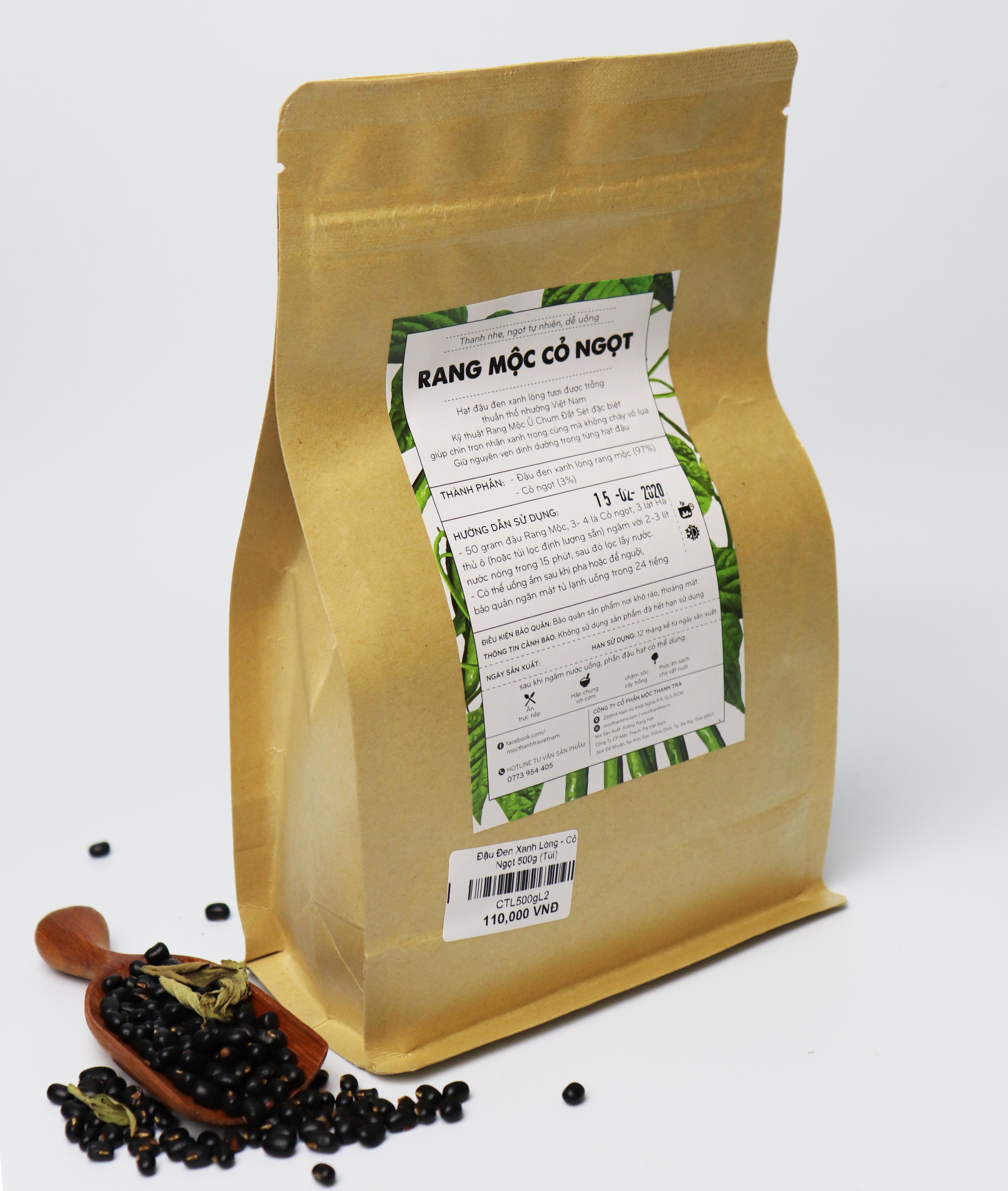Đậu Đen Xanh Lòng Rang Mộc_Cỏ Ngọt 500 Gram (CTL)