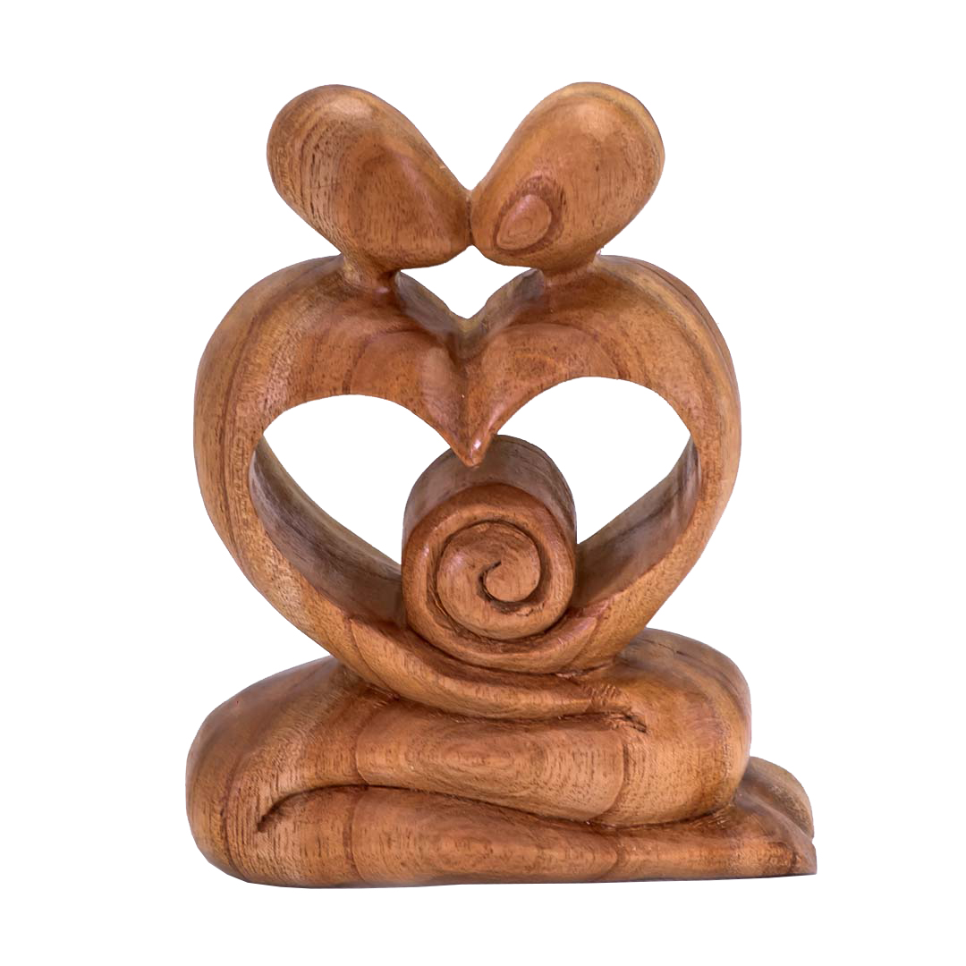 Kết tinh hạnh phúc – tượng gỗ điêu khắc thủ công trừu tượng – quà tặng nghệ thuật trang trí nhà – bộ sưu tập love