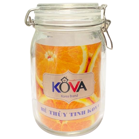 Bộ 2 Hũ Thủy Tinh Tròn Kova Có Khóa 950ml