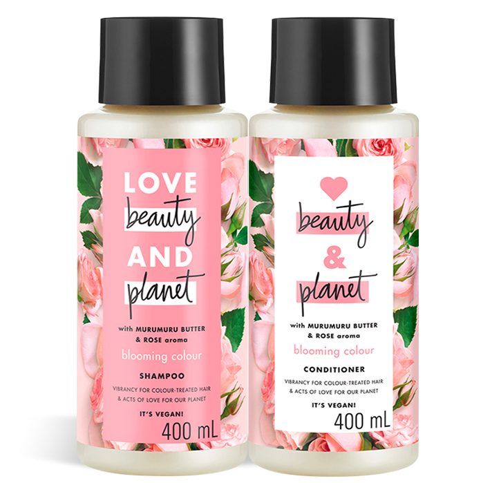 Bộ Quà Tặng Dầu Gội Và Dầu Xả Love Beauty And Planet Chăm Sóc Tóc Nhuộm (2 x 400ml)