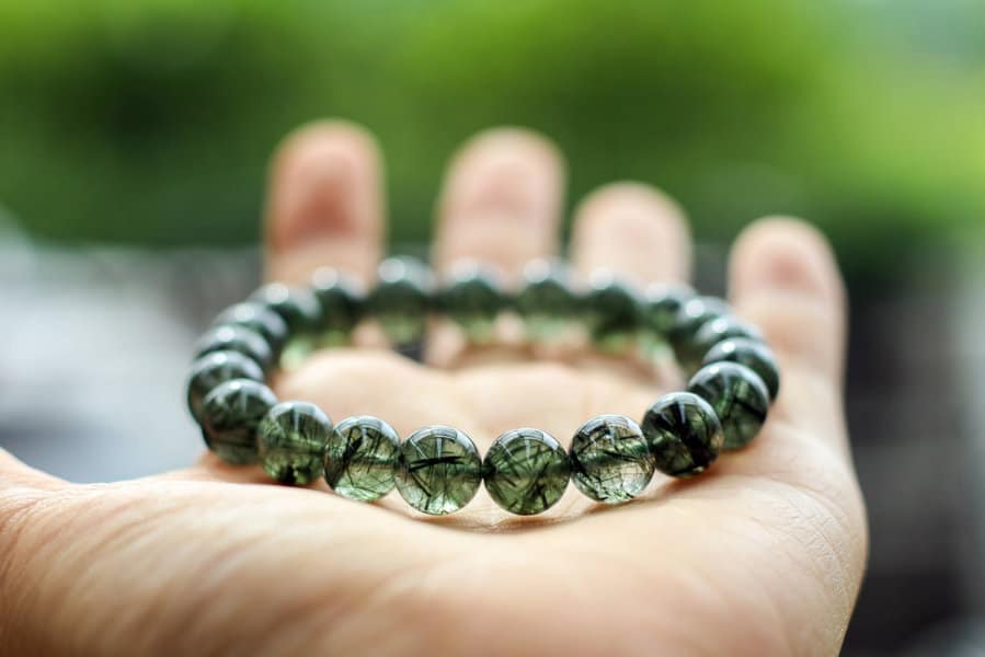Vòng Tay Đá Thạch Anh Tóc Xanh