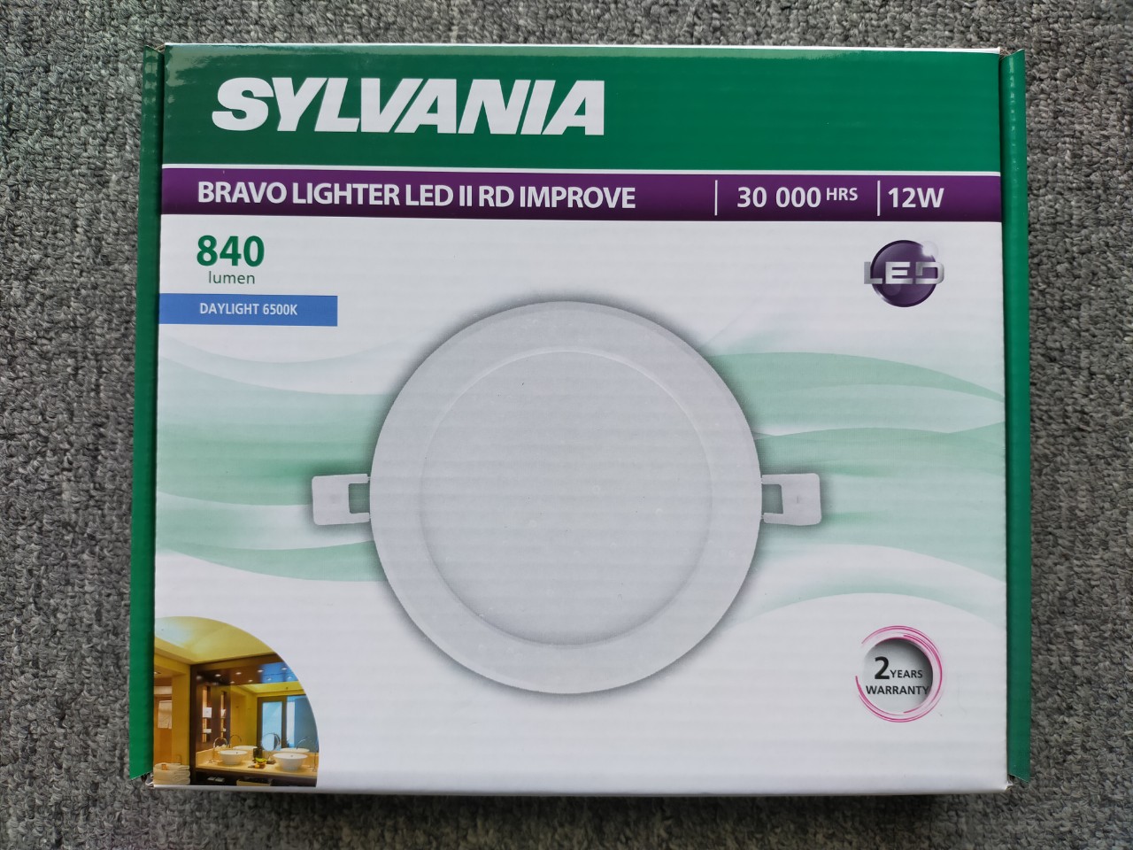 ĐÈN LED ÂM TRẦN SYLVANIA BRAVO LIGHTER LED II RD 12W, ÁNH SÁNG TRẮNG 6500K (157mm) - HÀNG CHÍNH HÃNG