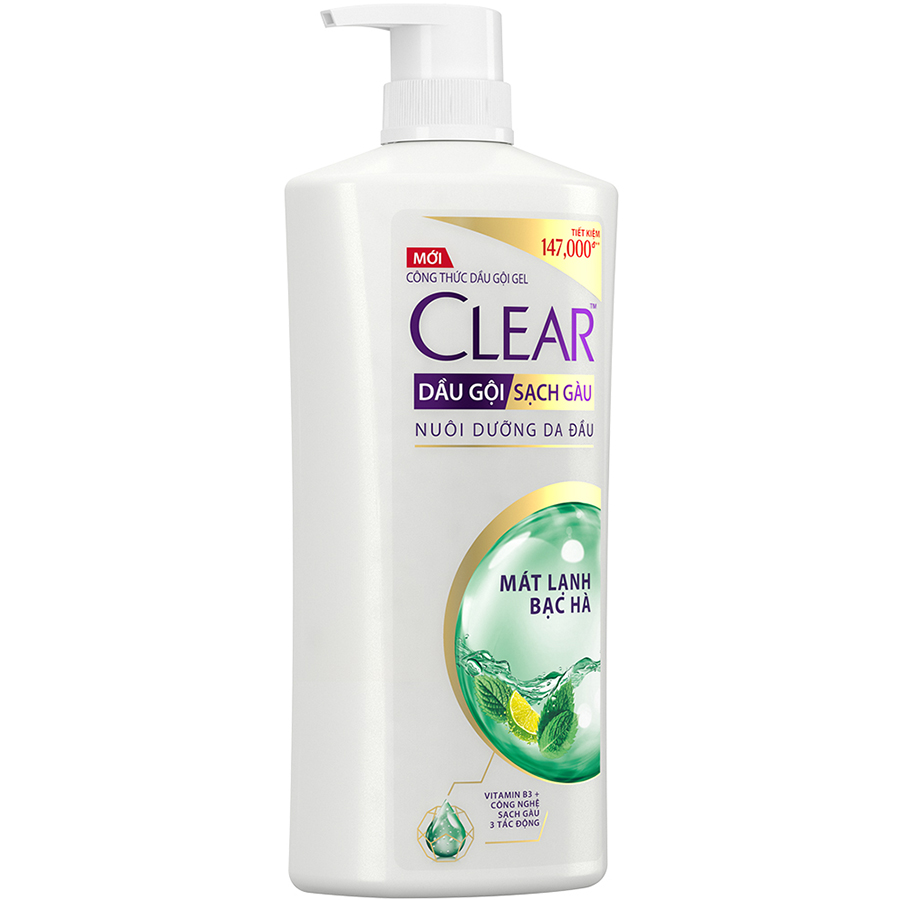 Combo 02 Dầu Gội Hỗ Trợ Trị Gàu Clear Mát Lạnh Bạc Hà