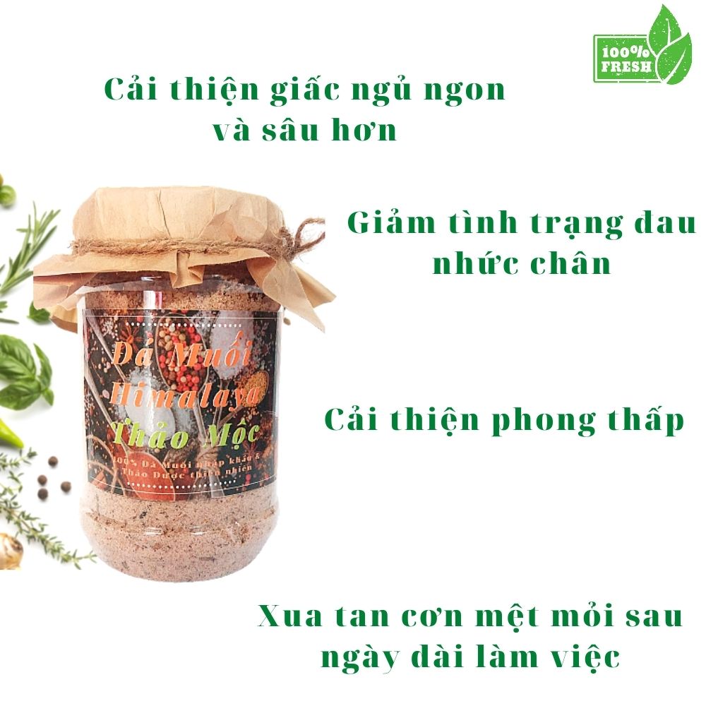 Đá Muối Himalaya Thảo Dược Ngâm Chân Loại Hạt Nhuyễn Mịn - Giúp Ngủ Ngon &amp; Giảm Nhức Mỏi