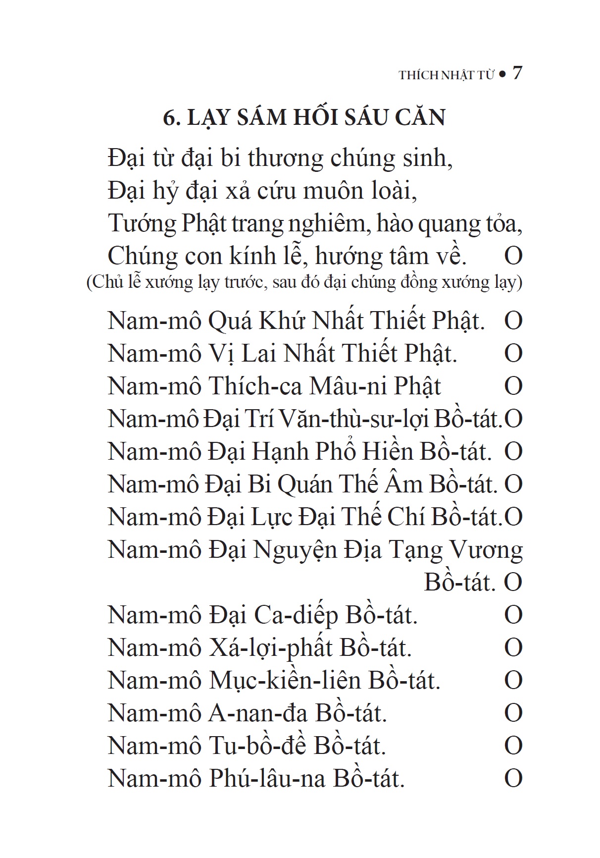 Nghi thức Sám Hối Sáu Căn và Hồng Danh (Tái bản)