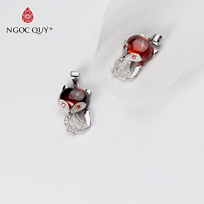 Charm bạc mặt dây chuyền hồ ly treo - Ngọc Quý Gemstones