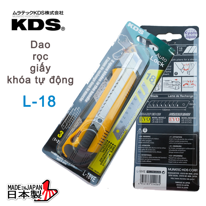 DAO RỌC GIẤY KHÓA TỰ ĐỘNG KDS L-18