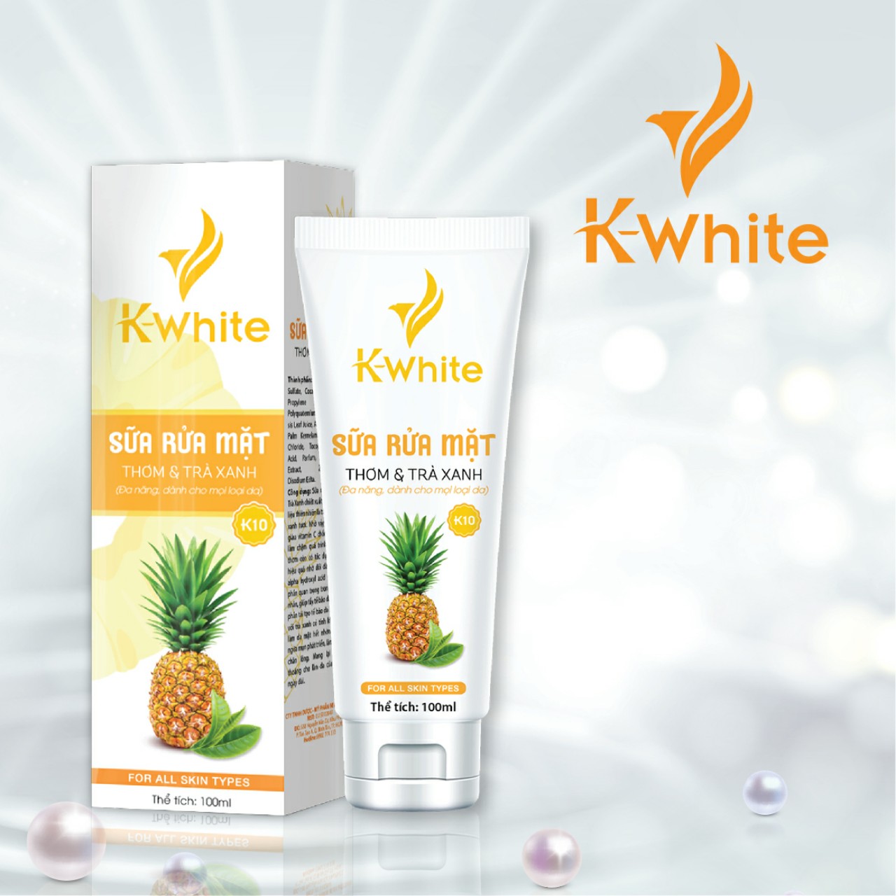 Sữa Rửa Mặt Thơm & Trà Xanh K-White