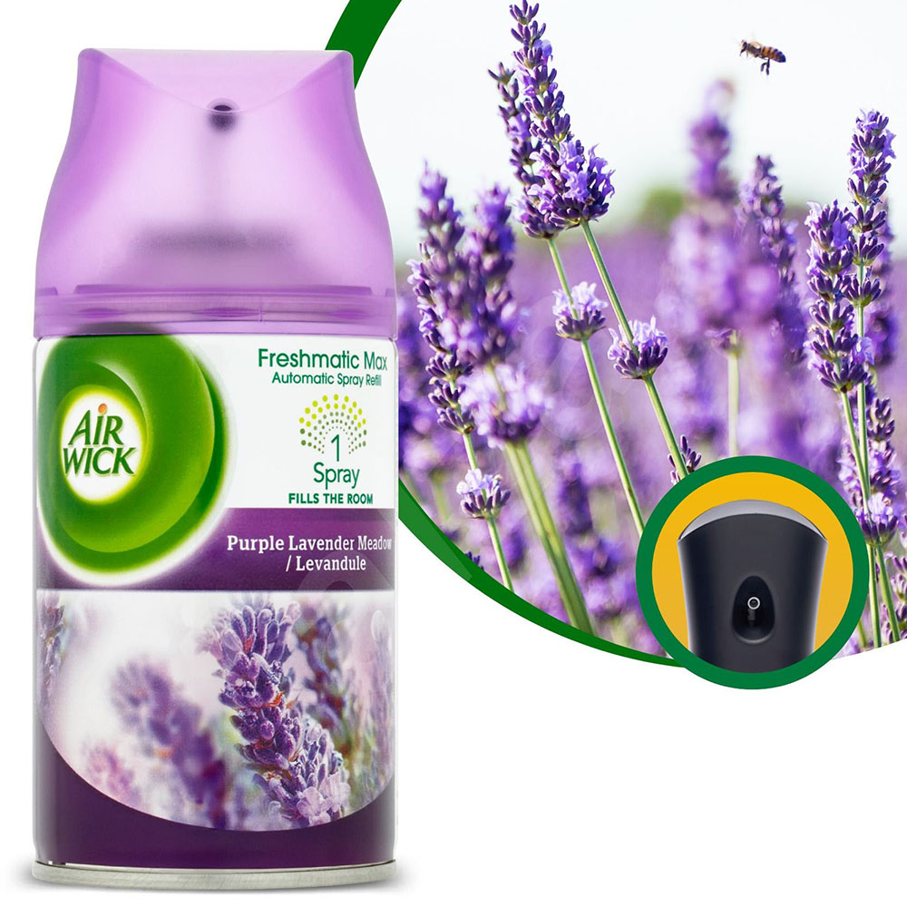 Bình xịt tinh dầu thiên nhiên Air Wick Purple Lavender Meadow 250ml QT016838 - hoa oải hương