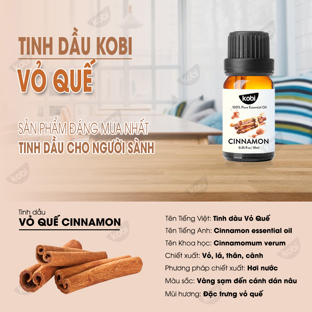 Tinh Dầu Quế 100ml Kobi Nhập Khẩu Dùng Để Lau Sàn Nhà, Giúp Khử Mùi, Xoa Bóp, Giảm Mỡ Bụng