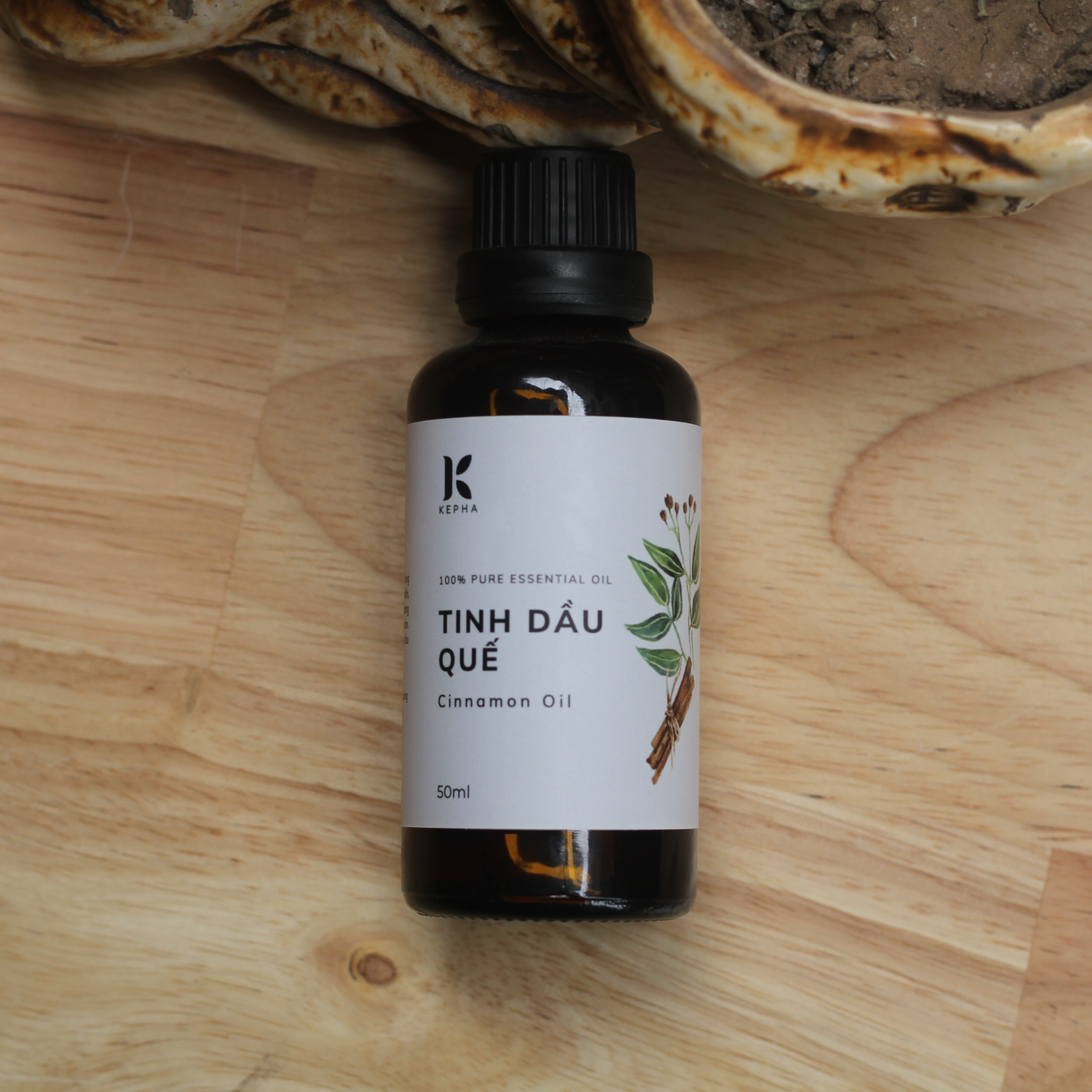 Tinh dầu Quế Kepha 50ml - Cassia Essential oil - Nguyên chất 100% - Khử mùi, lau nhà, làm sạch không khí