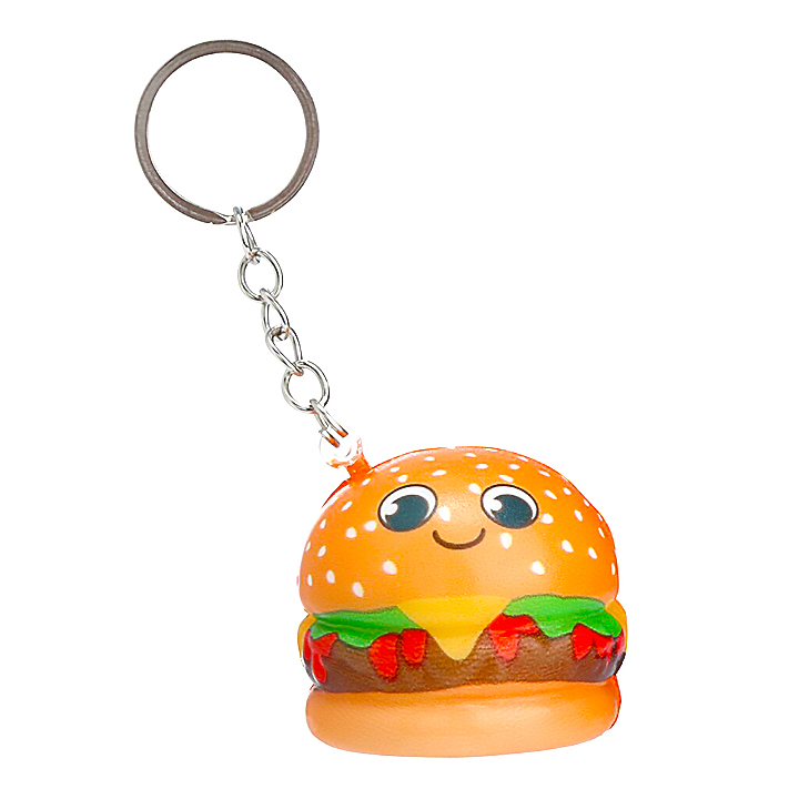 Squishy hambuger mini dạng móc khóa - Giao mặt burger ngẫu nhiên