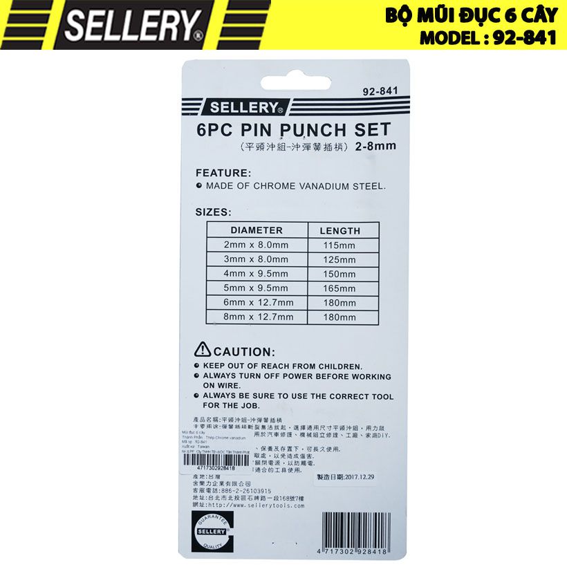 MŨI ĐỤC 6 CÂY SELLERY 92-841