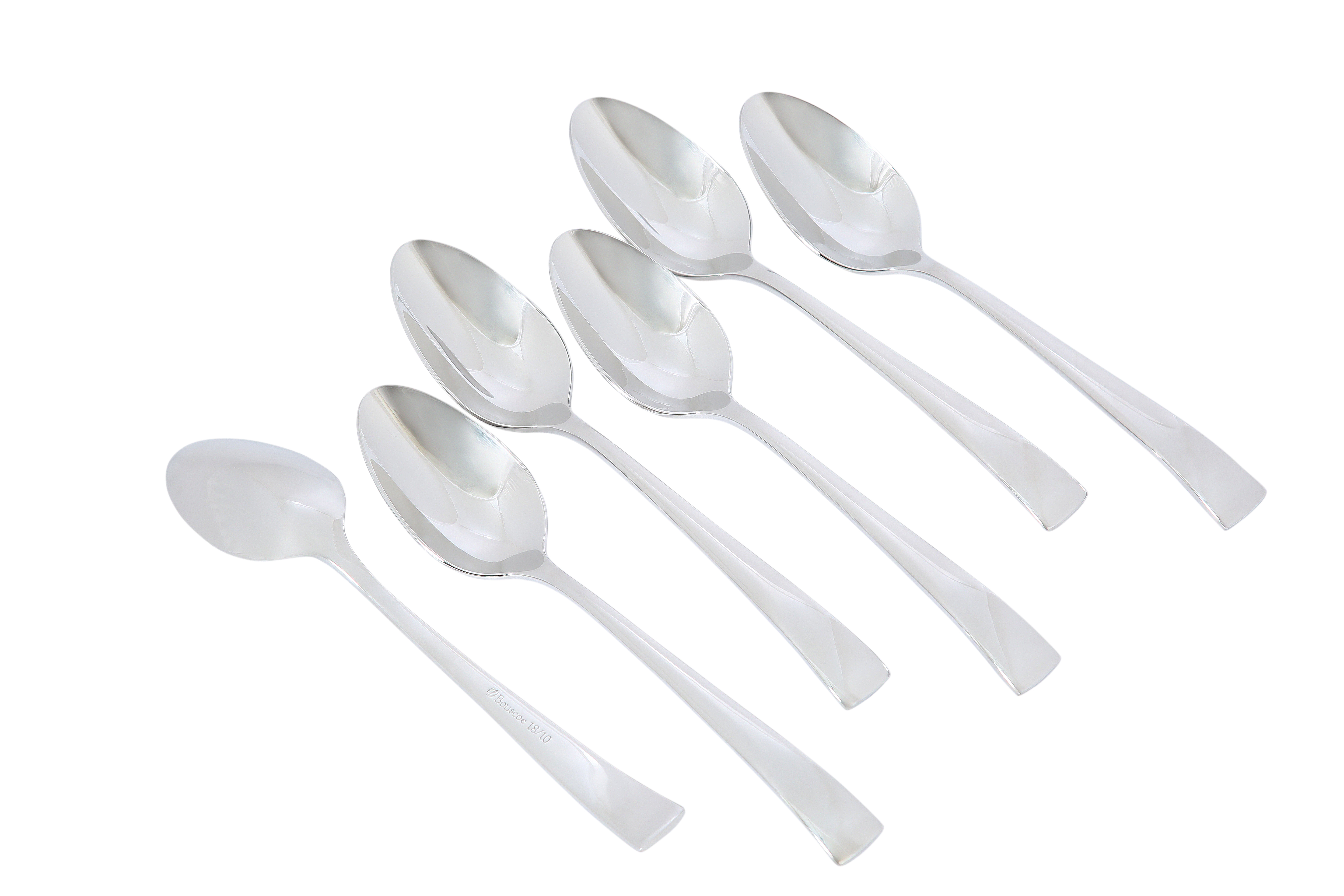 Bộ 6 Thìa Muỗng Ăn Cơm To Cán Dài Cao Cấp  Inox 304 18/10  Bouscoe Set 6 Table Spoons