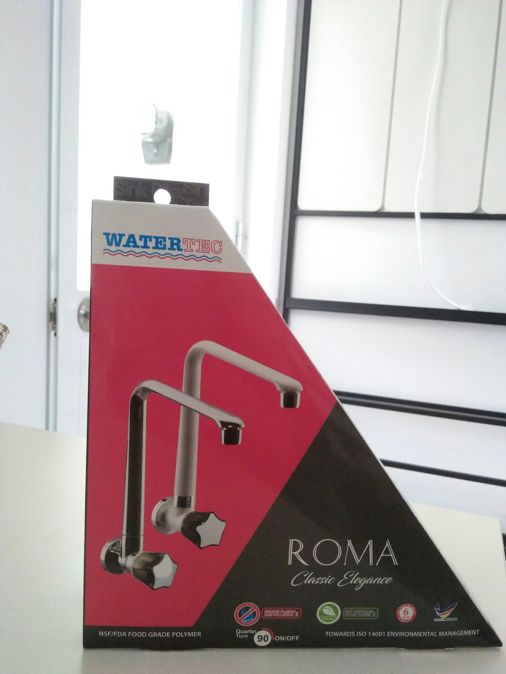 Vòi nước rửa chén âm tường RH P206 N1 tay vặn Roma trắng WATERTEC MALAYSIA