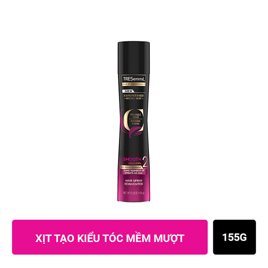 Xịt Tạo Kiểu Tóc Vào Nếp Mềm Mượt Tresemmé Compressed Micro Mist (155g)