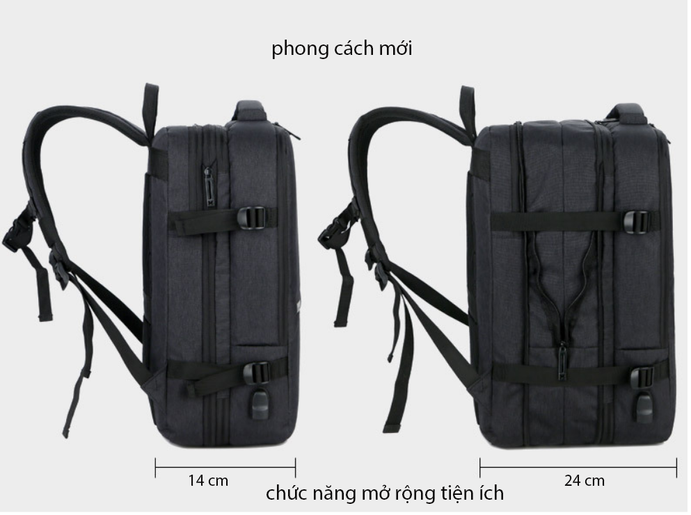 Ba lô nam thông minh đa chức năng phong cách mới tích hợp sạc usb tiện dụng (15"6 inh)