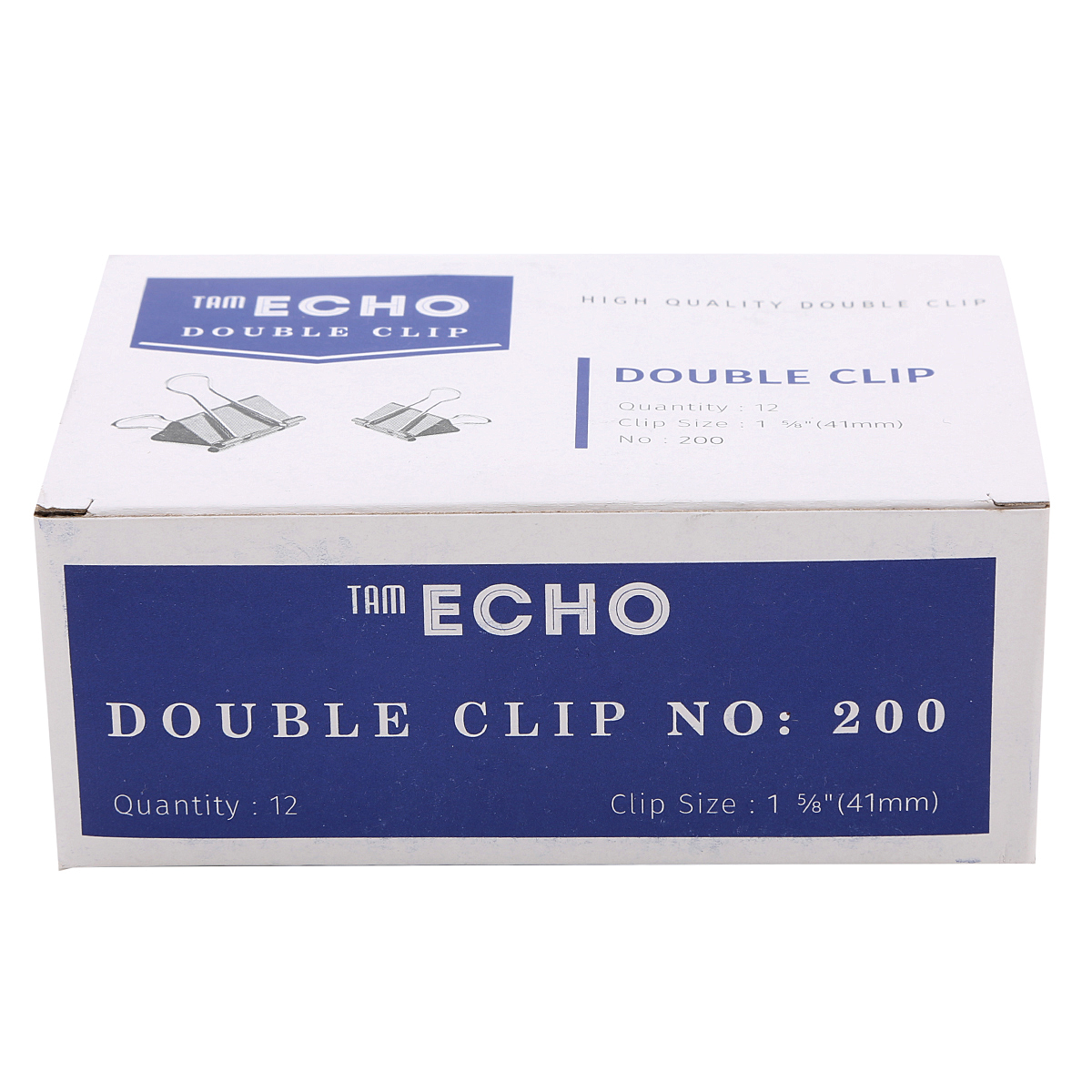 Bộ 2 Hộp Kẹp Bướm Echo (41mm) - Đen ( 12 Kẹp/Hộp)