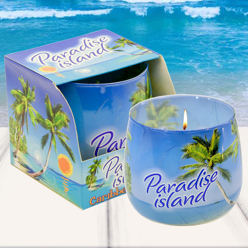 Ly nến thơm tinh dầu Bartek Paradise Island 100g QT02780 - hương gió biển (giao mẫu ngẫu nhiên)