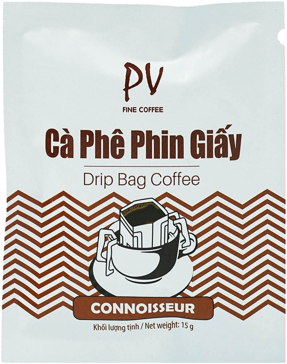 Cà phê phin giấy PV Fine Coffee French Roast 8 phin giấy x 15g - Cà phê tiện lợi - Phương Vy Coffee