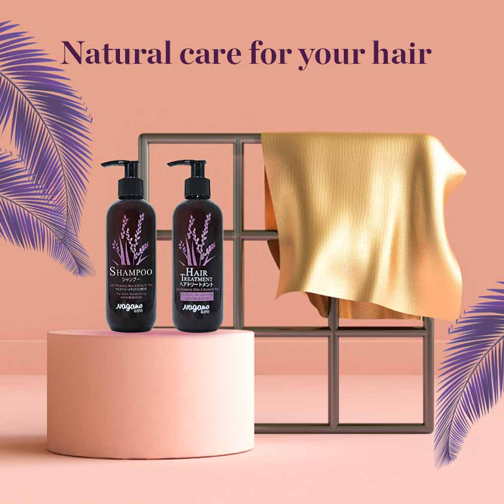 Dầu Xả Tóc Hoa Đậu Biếc Nagano Japan 250ml - Hair Treatment Nagano 250ml  - Chiết xuất từ thành phần tự nhiên giúp tóc mềm mượt bồng bềnh
