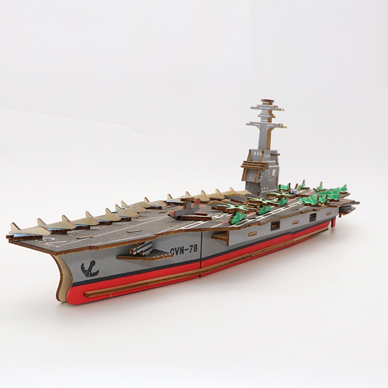 Đồ chơi lắp ráp gỗ 3D Mô hình Tàu Sân bay The USS Gerald R Ford Laser