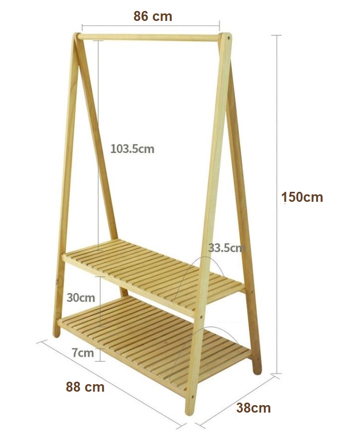 GIÁ TREO QUẦN ÁO 2 TẦNG CHỮ A SIZE M