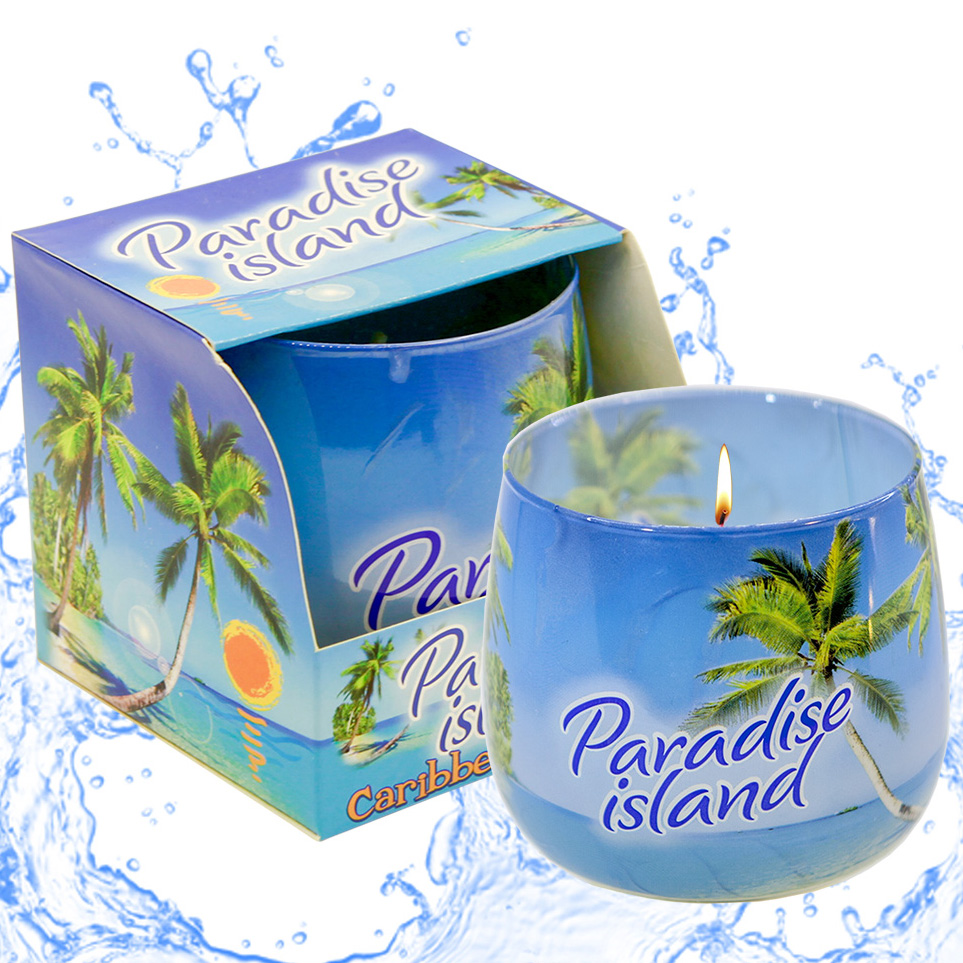 Ly nến thơm tinh dầu Bartek Paradise Island 100g QT02780 - hương gió biển (giao mẫu ngẫu nhiên)