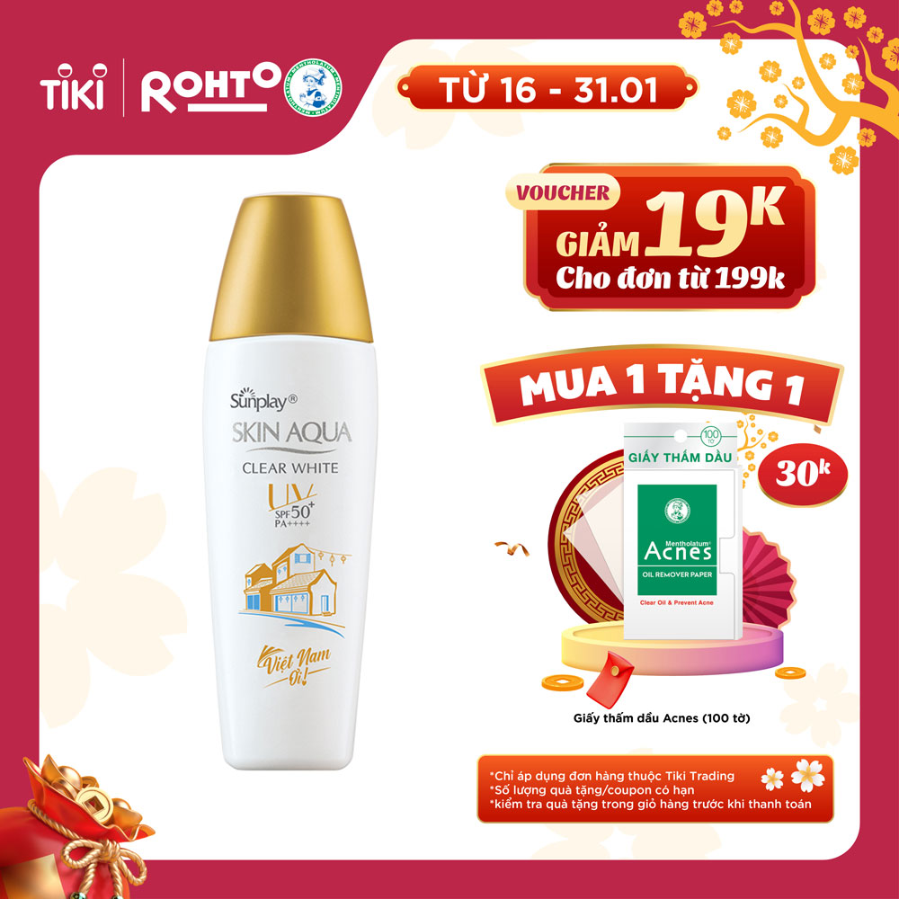 Sữa chống nắng dưỡng da trắng mịn Sunplay Skin Aqua Clear White Limited Editon SPF 50+, PA++++ (25g)