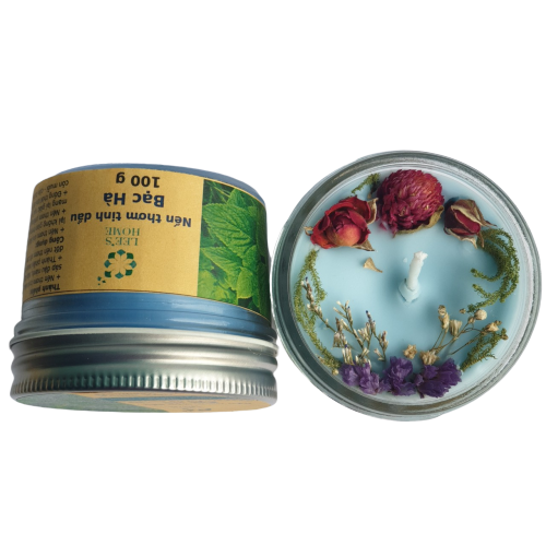 Nến thơm tinh dầu Bạc Hà Lee's Home 100g/ Essential Oil Candle