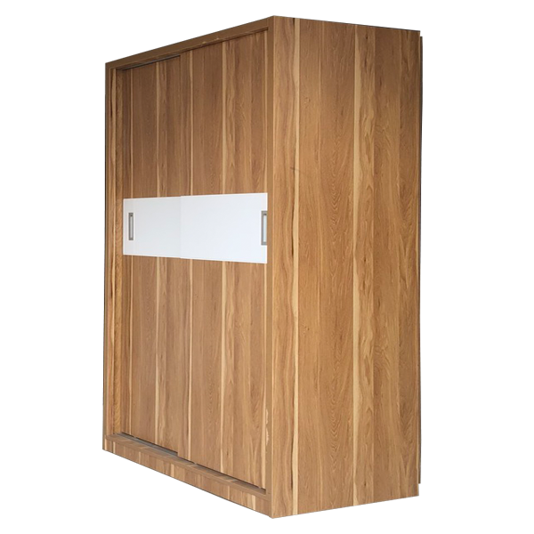 Tủ Áo Cửa Lùa 1m2 Gỗ MDF Melamine Màu Vân Vàng Sọc Trắng