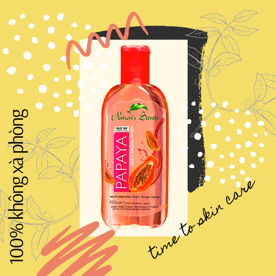 Sữa rửa mặt dưỡng ẩm trắng da Papaya Facial Wash 100ml