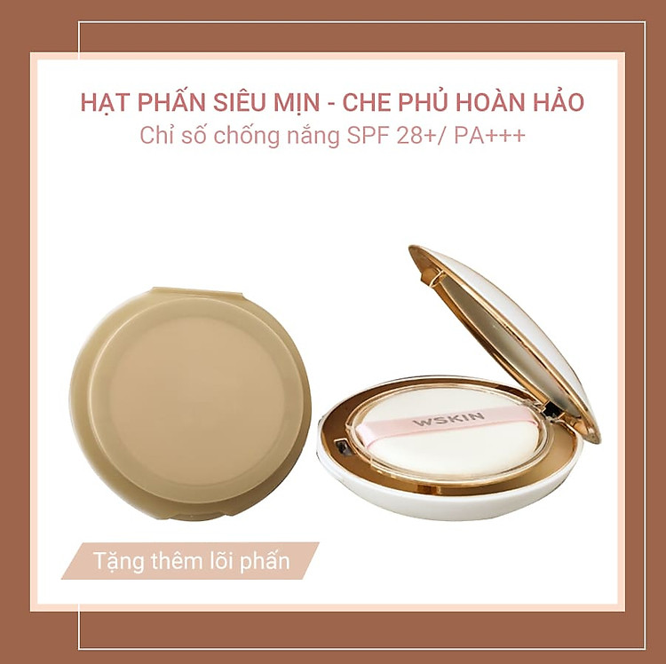 Phấn Nén Đông Y Cao Cấp Kiểm Soát Dầu WSKIN Premium Two-way Cake (Tặng 1 lõi sơ cua)