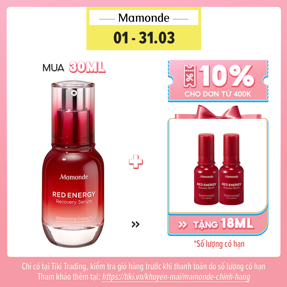 Tinh Chất Cung Cấp Năng Lượng Phục Hồi Cho Da Mamonde Red Energy Recovery Serum 30ml + 18ml