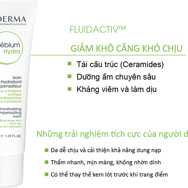 Kem Dưỡng Ẩm Bioderma Sébium Hydra Dành Cho Da Dầu Nhờn Mụn Giúp Nuôi Dưỡng, Làm Dụi Và Phục Hồi Cho Da 40ml + Tặng Kèm 1 Móc Khóa Hình Tour Eiffel Viền Đỏ