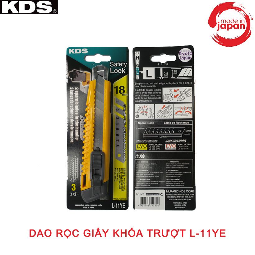 DAO RỌC GIẤY KHÓA TRƯỢT KDS L-11YE