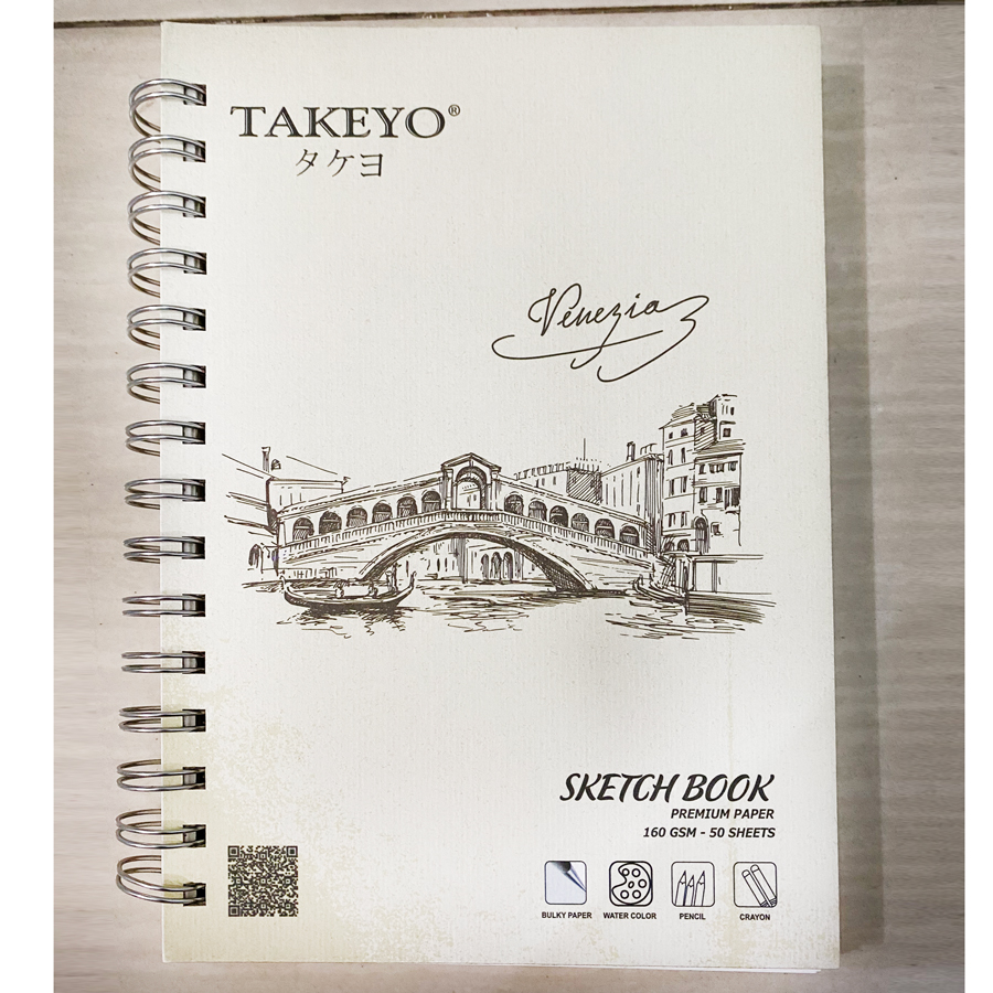 Sổ Vẽ Lò Xo Takeyo 8522 A5 - 50 Tờ - Mẫu Ngẫu Nhiên